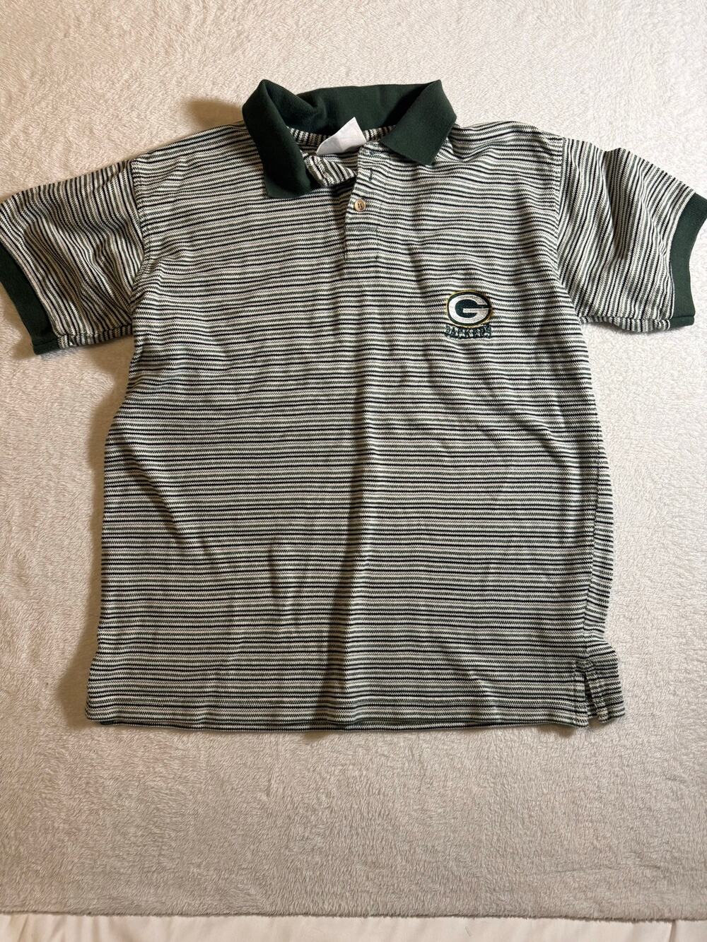 Vintage 90s Green Bay Packers Logo 7 Striped Polo Shirt Men’s Medium NFL